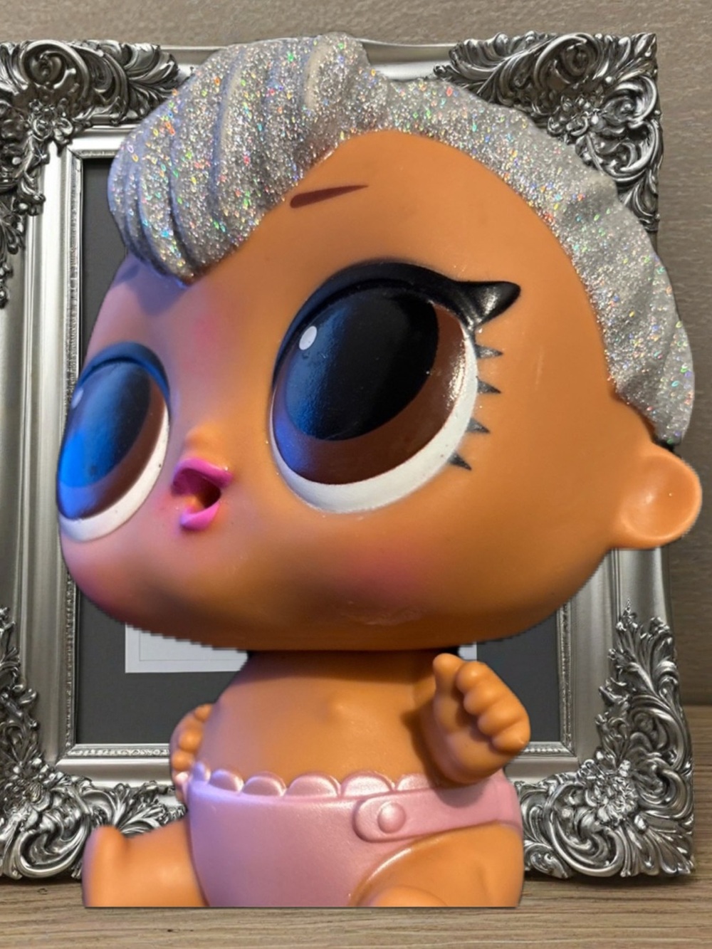 LOL Surprise Glitter-Top Lil Kitty Queen Doll with Pink Diaper